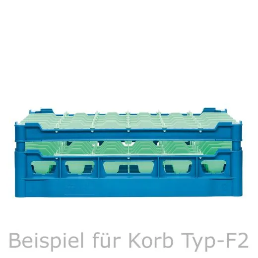 FriesRack Glserkorb 50x50 cm - Typ F2-5x5 - stabiles, blaues Glserrack fr 25 Glser mit blauem Toprahmen und Glser-Schrgstellung. Ideal fr sicheren Glastransport, Splen und Einsatz in Catering, Hotel und Messegastronomie.