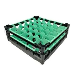 FriesRack Glserkorb 50x50 cm - Typ K-6x6 - stabiler schwarzer Korb mit schwarzem Toprahmen fr sicheren Glastransport, perfekt fr Gastronomie, Hotel und Catering.